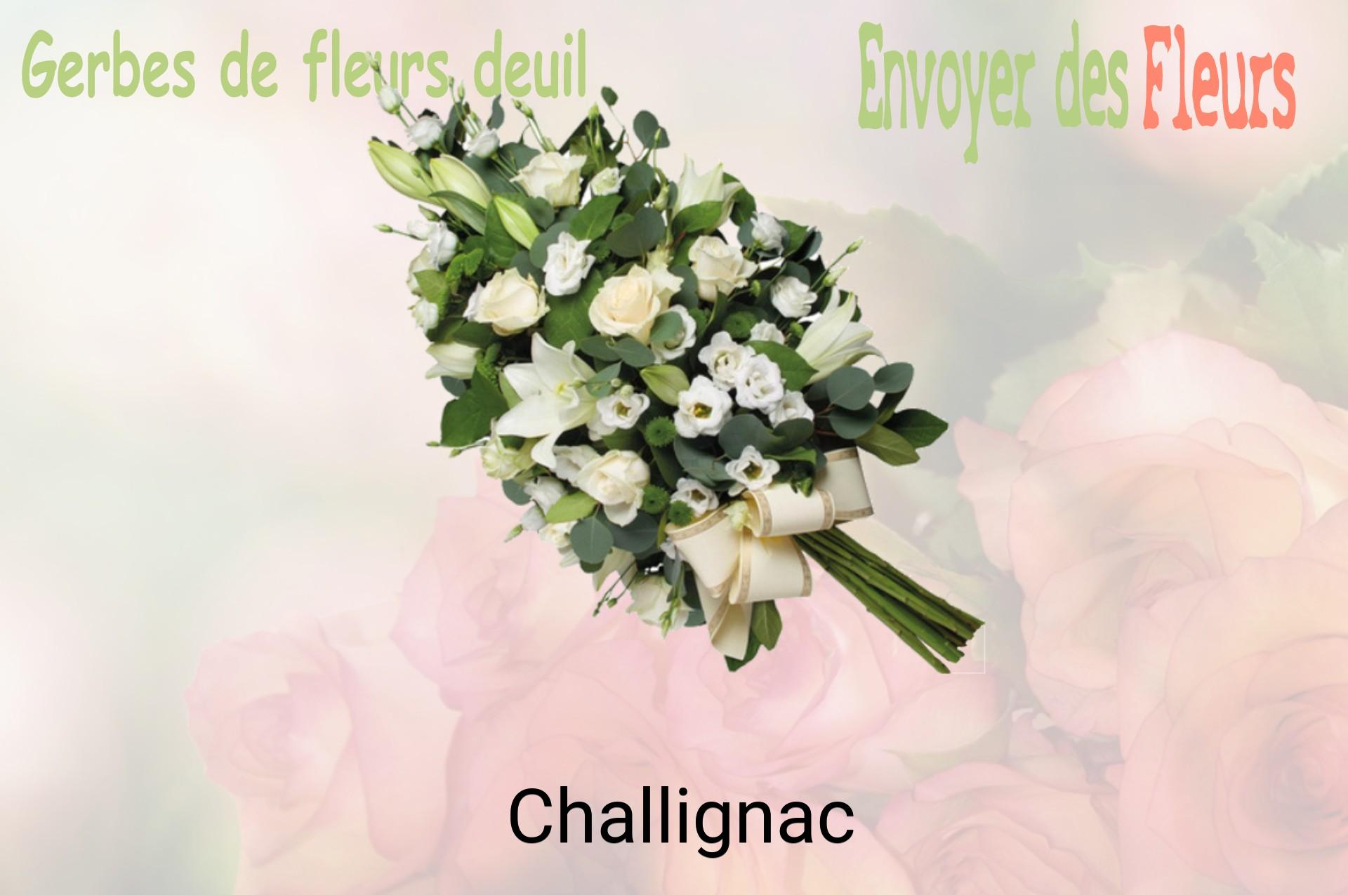 Gerbe de fleurs de deuil livrée à Challignac